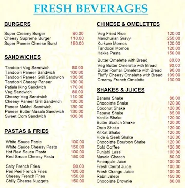 Patiala King menu 