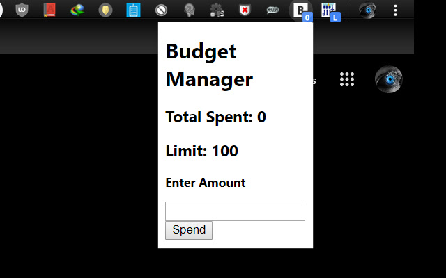 Budget Manager chrome extension