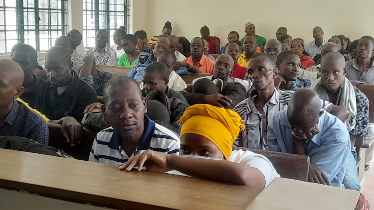 Suspected cult leader Paul Mackenzie and his wife Rhoda Maweu at Shanzu Law courts on July 3, 2023