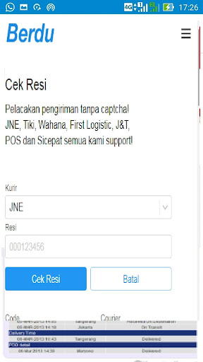 Cek resi sicepat berdu
