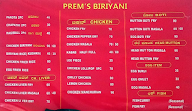 Prem's Biryani menu 1