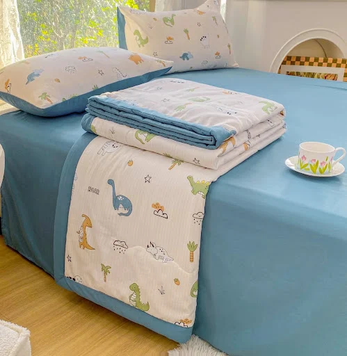 Bộ Drap & Chăn Chần Cotton Đũi (5 món) #CDM 140x200x20cm 14F5CDM41 Rio House