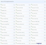 Kansrajashwanikumar menu 1