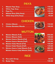 Rakesh Paya House menu 1