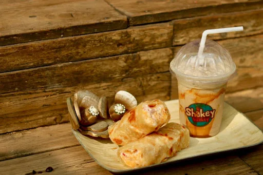 Crispy Cheese Roll + Caramel Cold Coffee