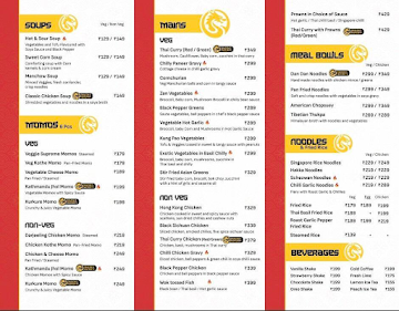 Yellow Dragon menu 