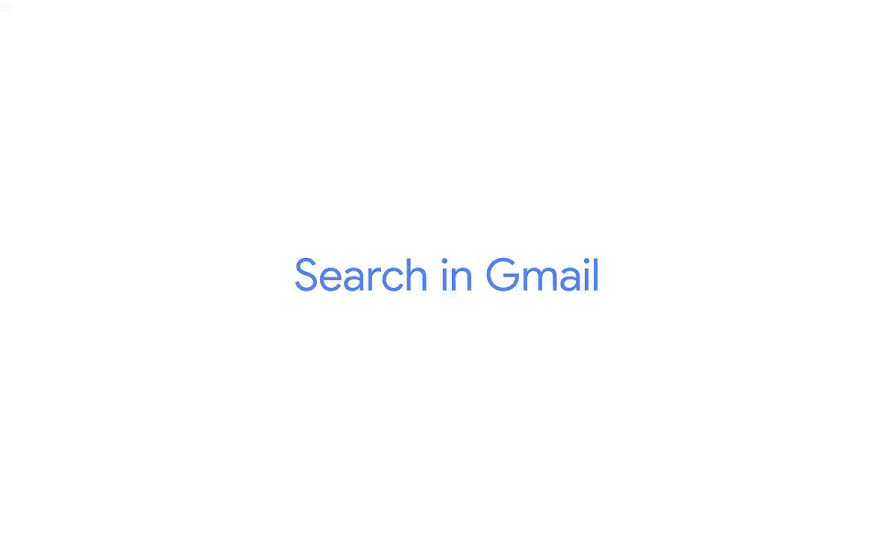 An animation of searching in Gmail on desktop