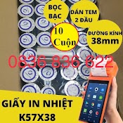 [ 10 Cuộn ] Giấy In Hóa Đơn K57 X 38 - Giấy In Nhiệt K57 Cho Máy Pos Cầm Tay Now/ Grab / Goviet 57X38 (57Mm / 58Mm)