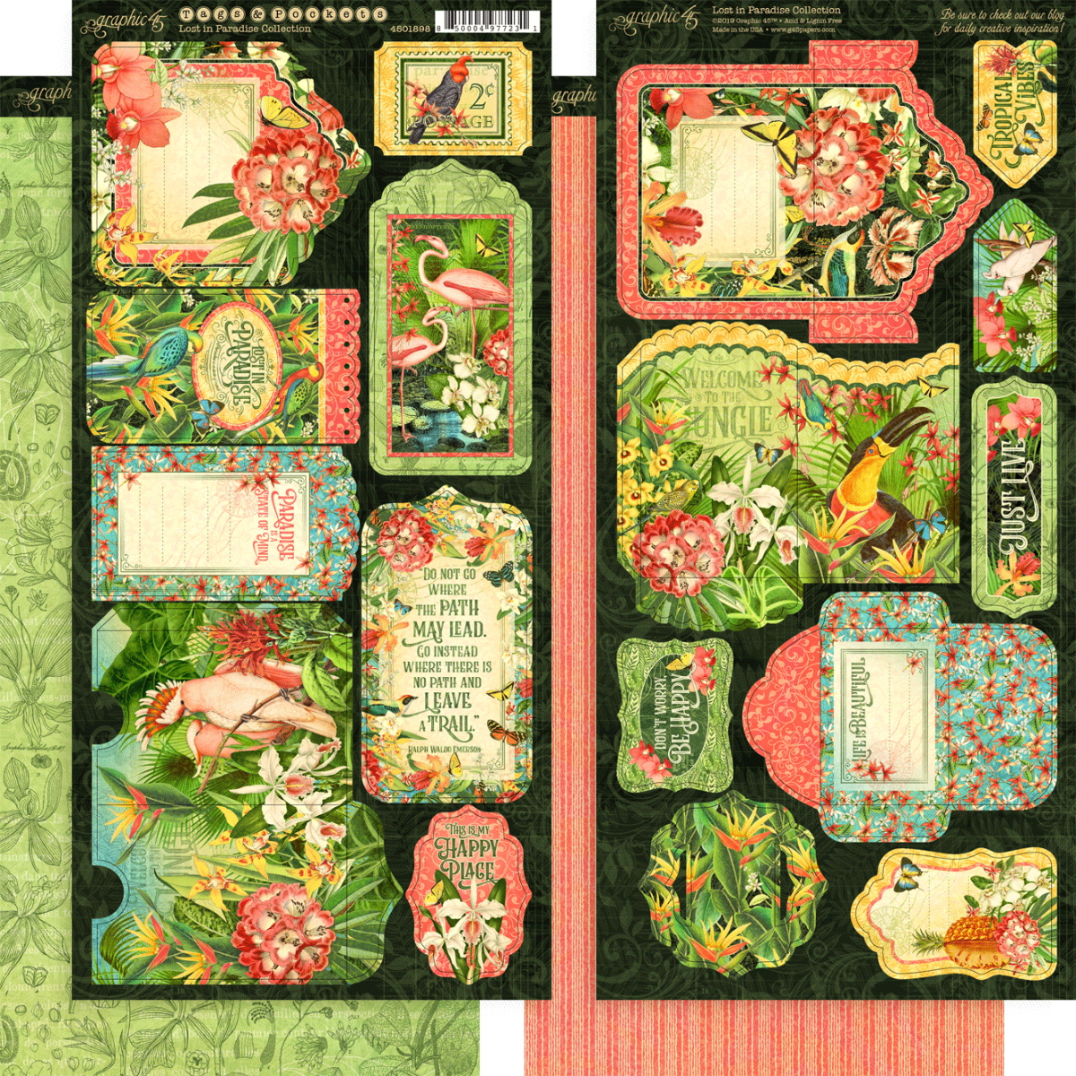 Graphic 45 12 x 12 Scrapbook Paper - Lost in Paradise Collection - E –  Everything Mixed Media