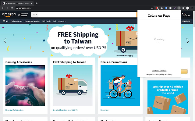 Colors on Page chrome extension