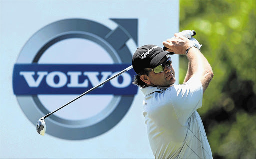 Retief Goosen of South Africa tees off during a practice round at Durban Country Club yesterday Picture: WARREN LITTLE/GALLO IMAGES