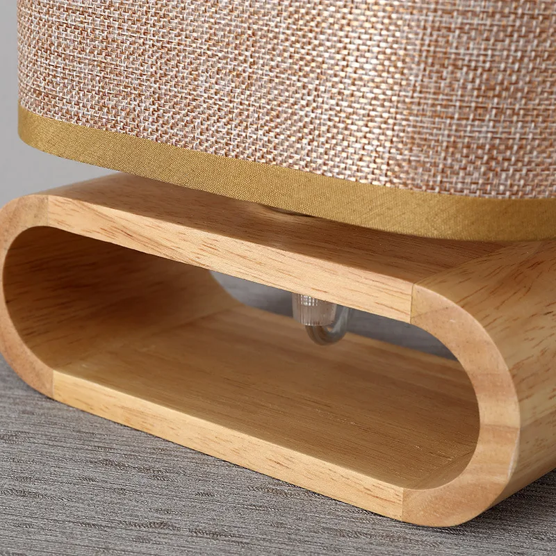 Lámpara de mesa de noche nórdica japonesa para dormitorio crea un ambiente relajante con luz suave. Diseño minimalista para mesita de noche.