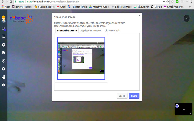 Nxtbase Screen Share chrome extension