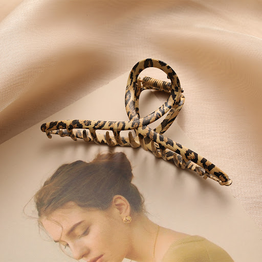 Title 6, Leopard Metallic Shark Hairpin Female, secure a...