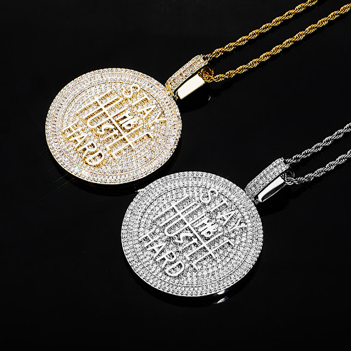 Title 9, Keep Calm English Letters Full Zircon Necklace ...