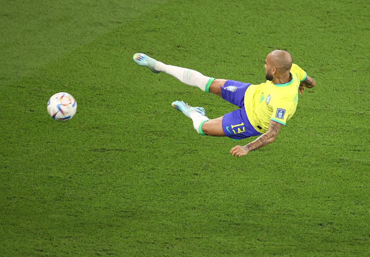 Dani Alves of Brazil attempts a shot on goal during the FIFA World Cup Qatar 2022 Round of 16 match between Brazil and South Korea at Stadium 974 on December 5 2022 in Doha, Qatar. Picture: GETTY IMAGES/ROBERT CIANFLONE