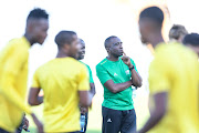 South Africa Under-23 men's national team coach David Notoane during the South African men's national U23 soccer team training session and press conference at Dobsonville Stadium on March 22, 2023 in Johannesburg.