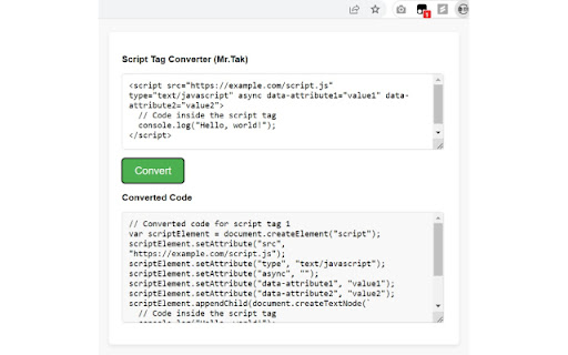 Script Tag Converter