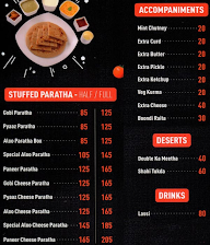 Planet Paratha menu 1