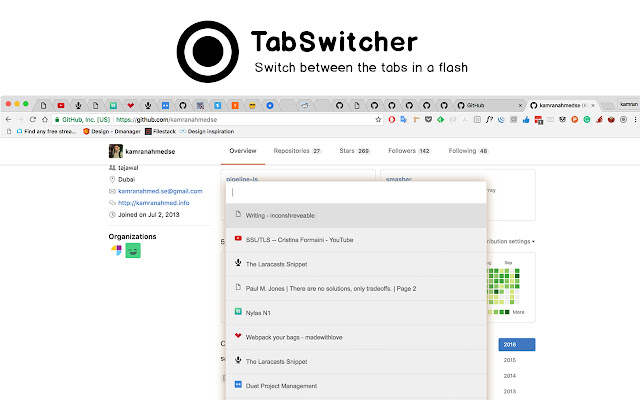 TabSwitcher chrome extension