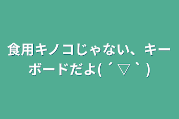 食用キノコじゃない、キーボードだよ( ´ ▽ ` )