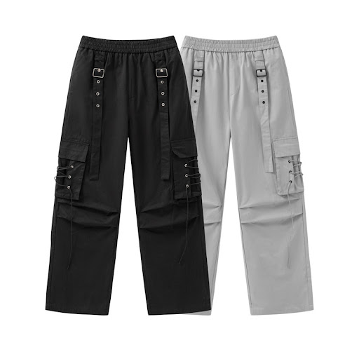 Title 7, Straight Elastic Waist Leisure Cargo Trousers p...