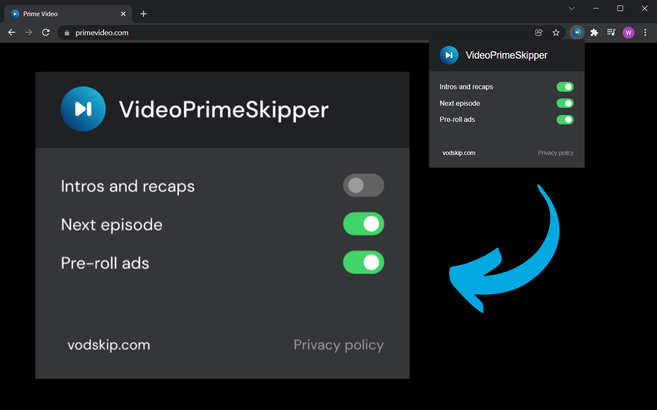 Prime Video Skipper: skip intros & recaps Preview image 3