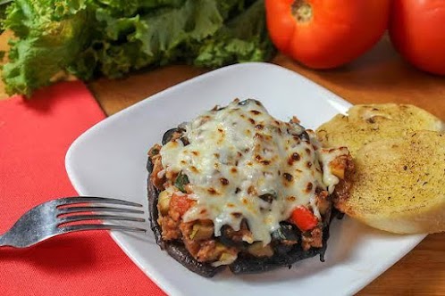 Vegetarian Stuffed Mushrooms for Two