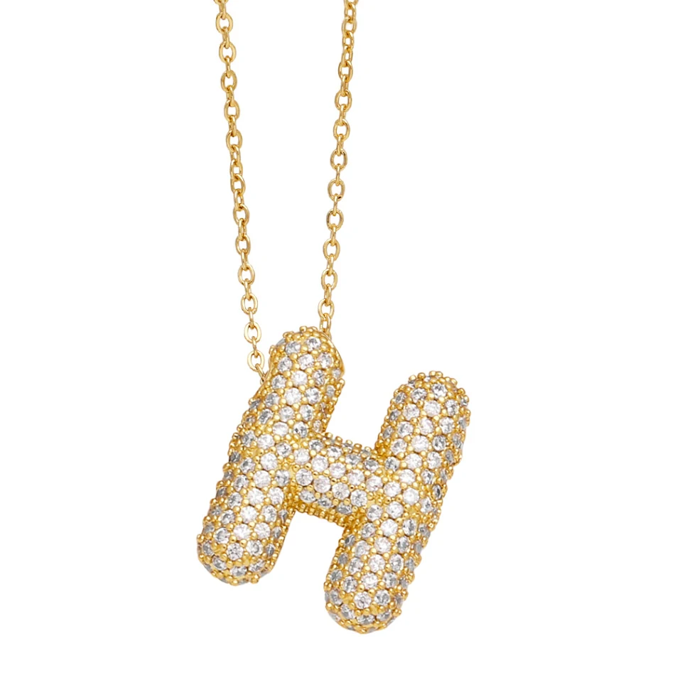 26 Engelse letter ketting voor dames, ingelegde zirkonia, een elegant en gepersonaliseerd cadeau. Toon je unieke stijl en liefde.