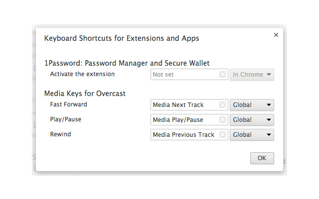 Media Keys & More for Overcast chrome extension