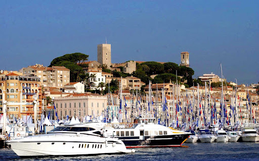 cannes.jpg - The harbor and old quarter of Cannes, France.