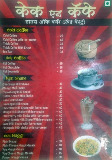 Ruro's Cake N Cafe menu 