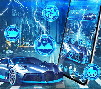 Blue Thunder Racing Car Theme - náhled