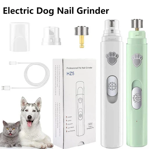 Electric Pet Nail Grinder With LED Light Cat Dog Nail Clipper USB Rechargeable Pet Nail Trimmers Painless with Polisher 