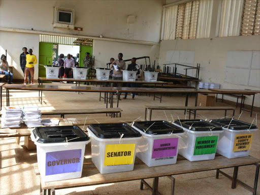 Voting going on at Westlands Primary School during the Jubilee Party nominations yesterday. photo/PATRICK VIDIJA