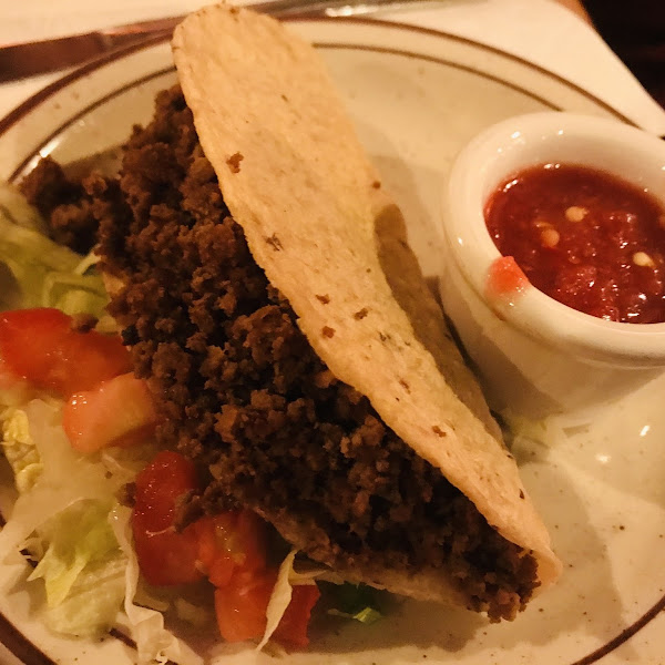 Crunchy beef taco.