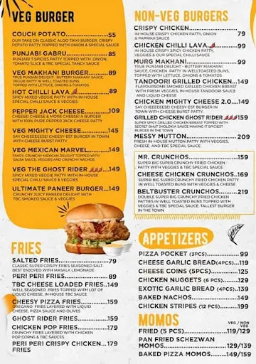 The Burger Company menu 