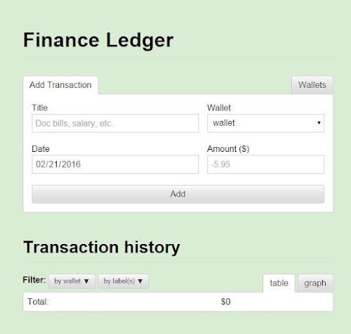 Android application Mini Financial Ledger screenshort