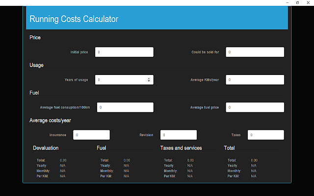 Car Running Costs Calculator chrome extension