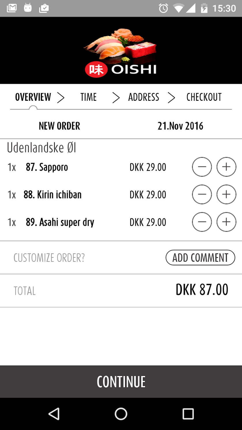OISHI Sushi Take Away Screen 3