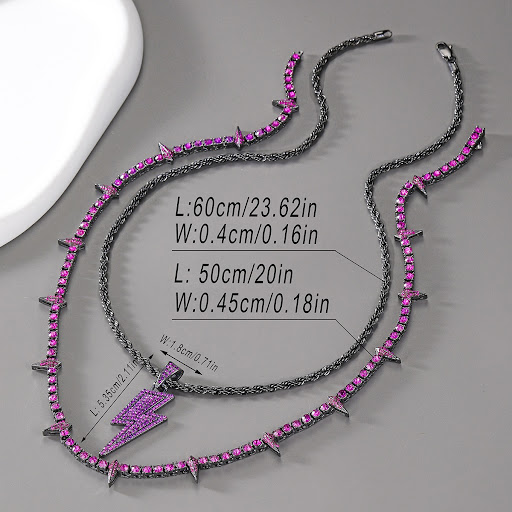 Title 2, Black Panther Necklace Alloy Diamond Lightning ...