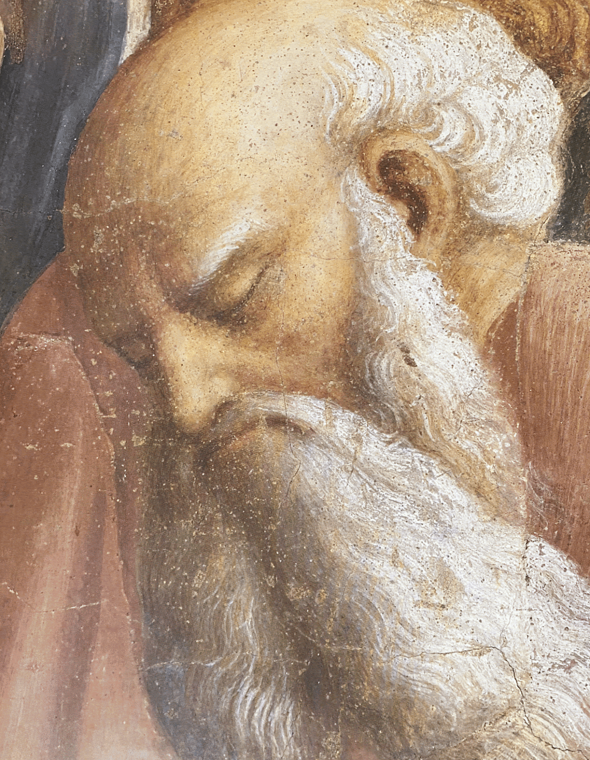 Masolino, La predica di San Pietro (particolare)affresco nella Cappella Brancacci, Santa Maria del Carmine, Firenze