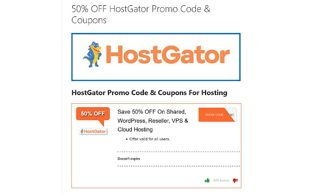 HostGator Promo Code & Coupons chrome extension