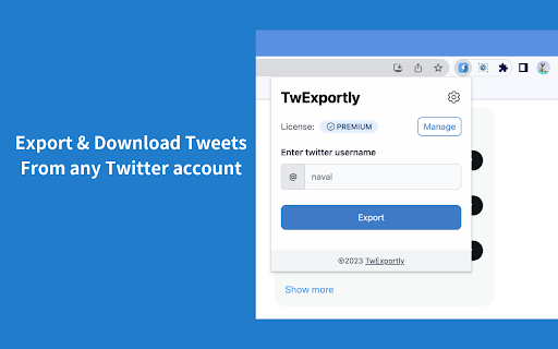 TwExportly：どのアカウントからでもツイートをエクスポートする