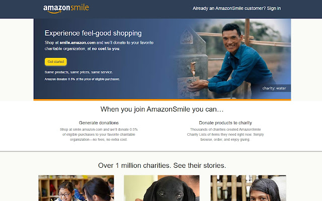 Amazon Smile Helper chrome extension