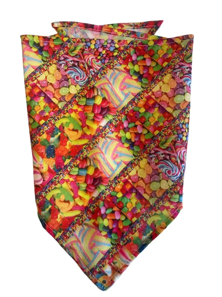 60pcs/lot Candy Pattern Party Puppy Cat Dog Bandanas Collar Scarf Tie Handkercheif CH14