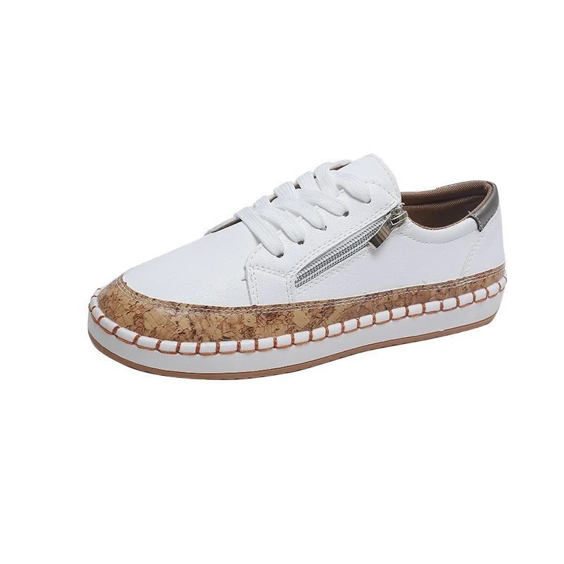 Chaussures décontractées plates pour femmes, à fermeture éclair latérale et fleurs, nouveau style, confort et élégance au quotidien