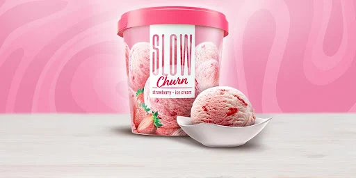 Slow Churn Strawberry Ice Cream 500 ML