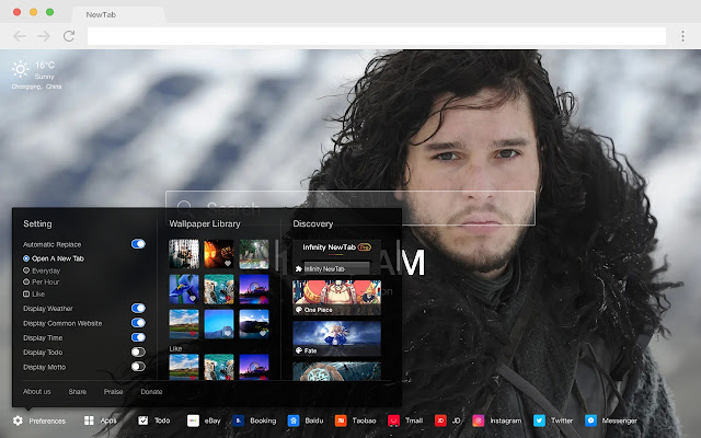 Game of Thrones Popular TV HD New Tabs Theme