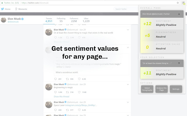 Sentitude - Sentiment Analysis chrome extension